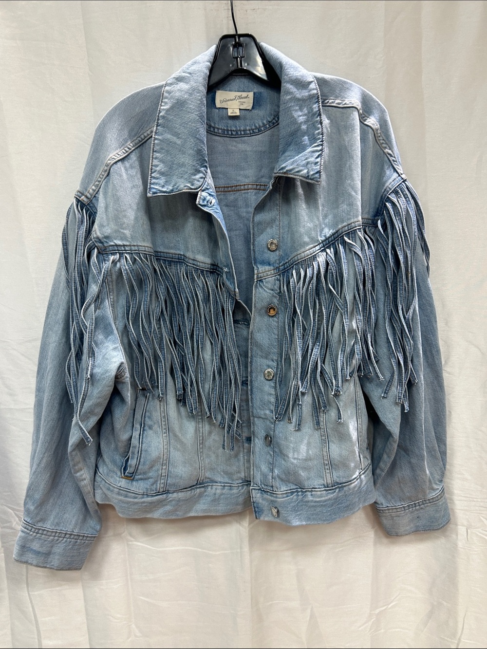 Universal Thread Light Blue Fringe Denim Jacket - Picture 2 of 4